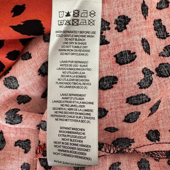 Avenue Tunic Top Size 14/16 Orange Black Animal Print Embroidered Fall - Picture 10 of 13